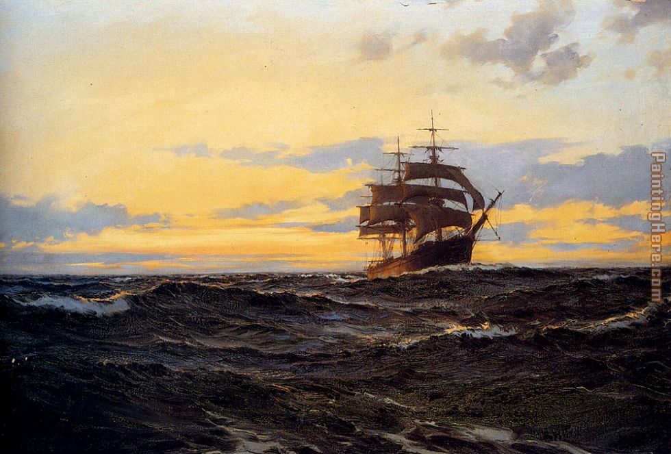 Evening Shadows painting - Montague Dawson Evening Shadows art painting